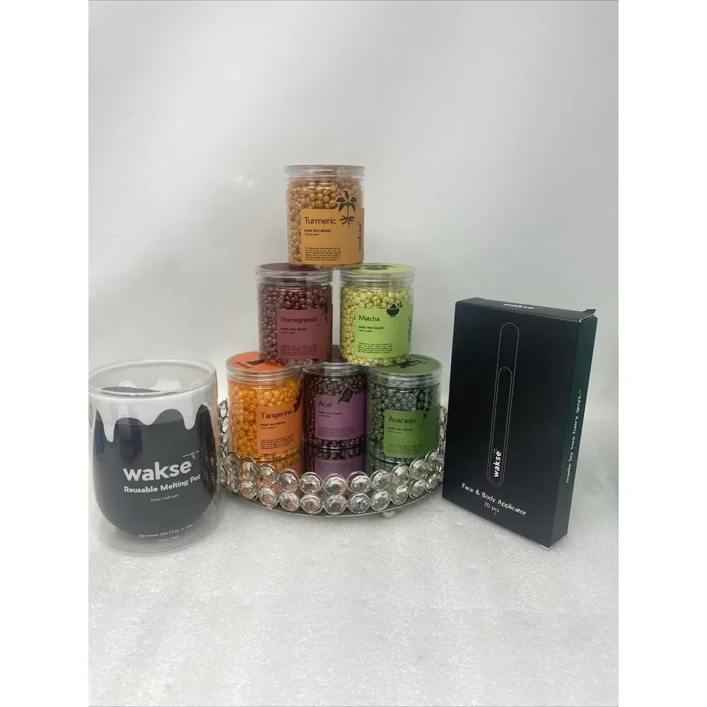 Wakse Botanicals Home Wax Kit 6 Scents Warmer 70 Applicators NWT MSRP $135